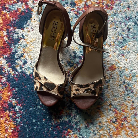 Michael Kors Leopard Print Brown Heels - Picture 1 of 3